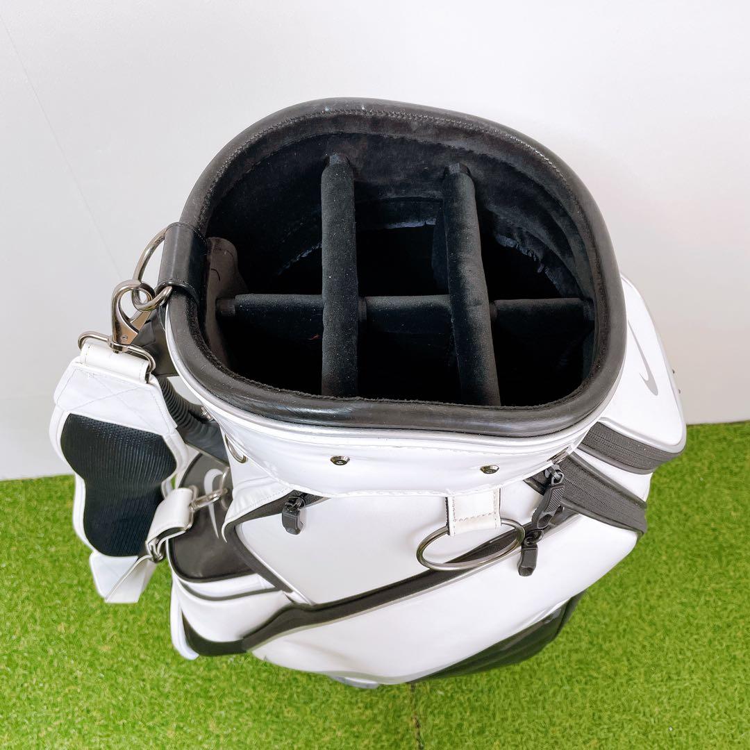 美品　NIKE キャディバック　ホワイト　エナメル　GF3006 9型　黒