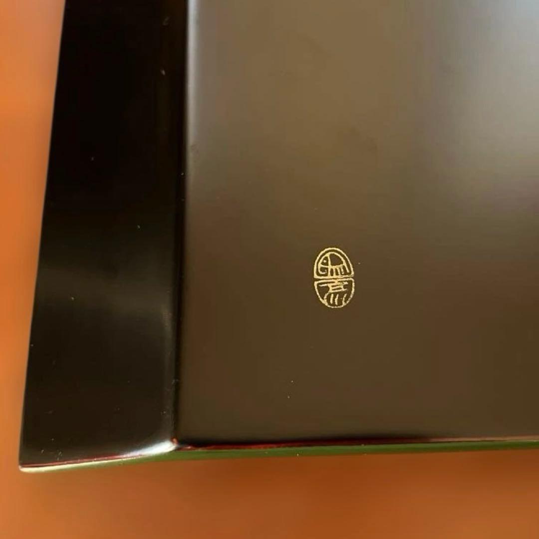 美品！象彦 松喰鶴 朱二方吹上盆