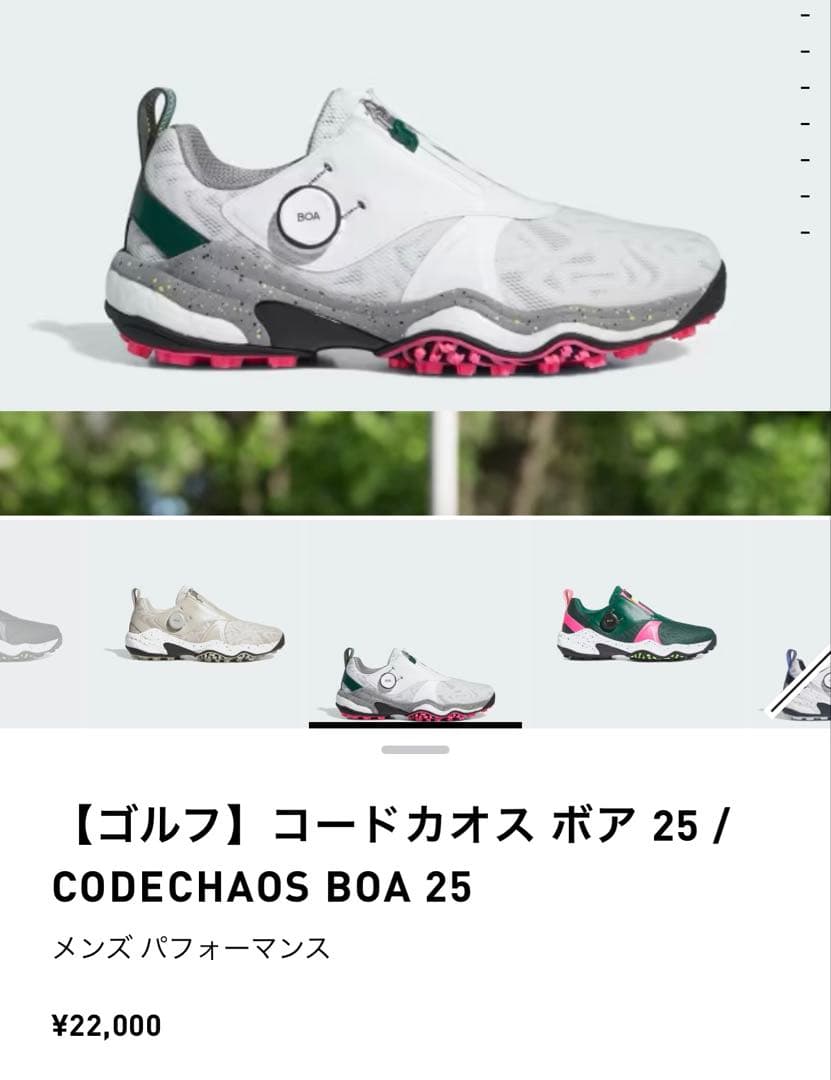 新品未使用　アディダス　ゴルフシューズ　コードカオス ボア 25/ 27cm