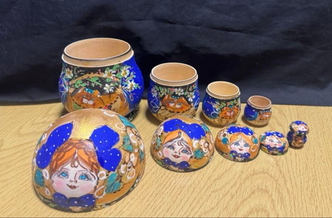 セール❗️ロシア　イリーナ・ママエヴァ作品　キノコ型マトリョーシカ5組