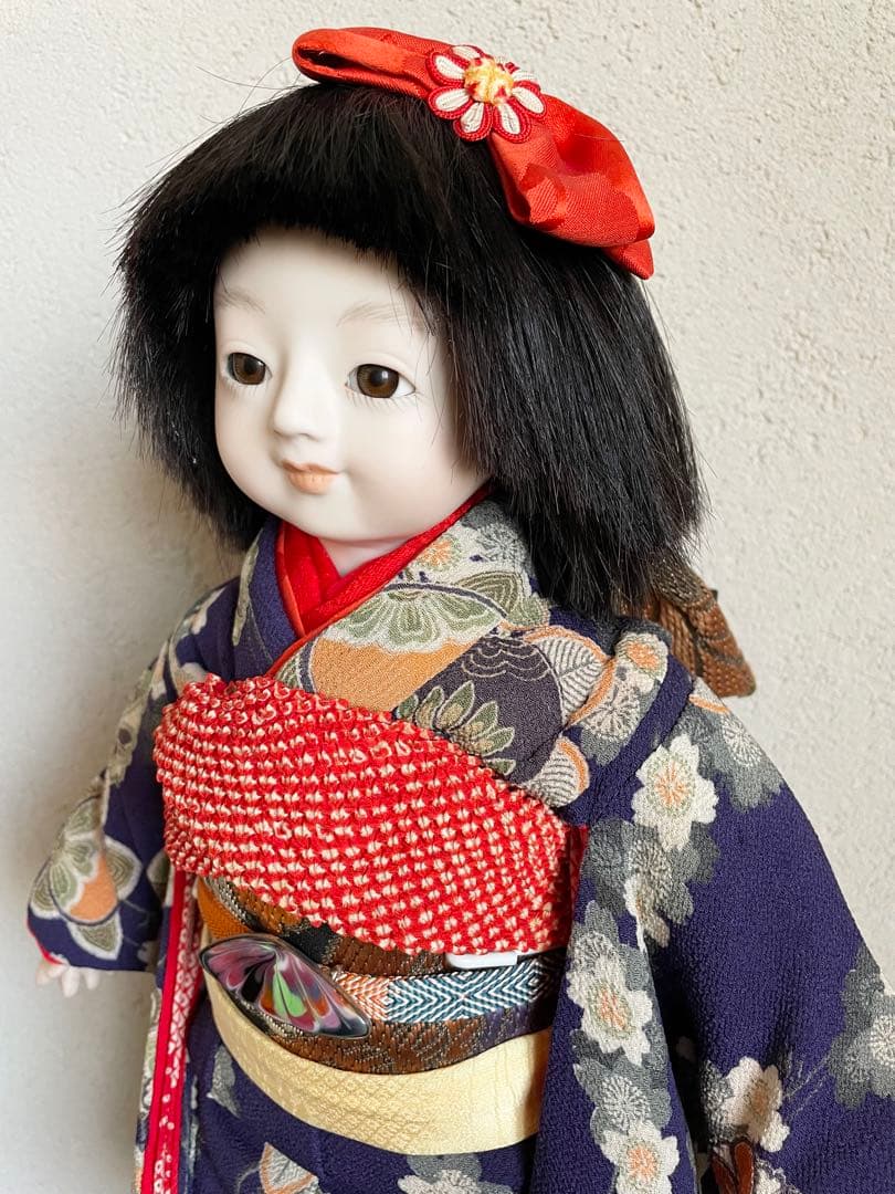 ビスクドール 日本人形 ハンドメイド 市松人形 着物 創作人形 和 アンティーク