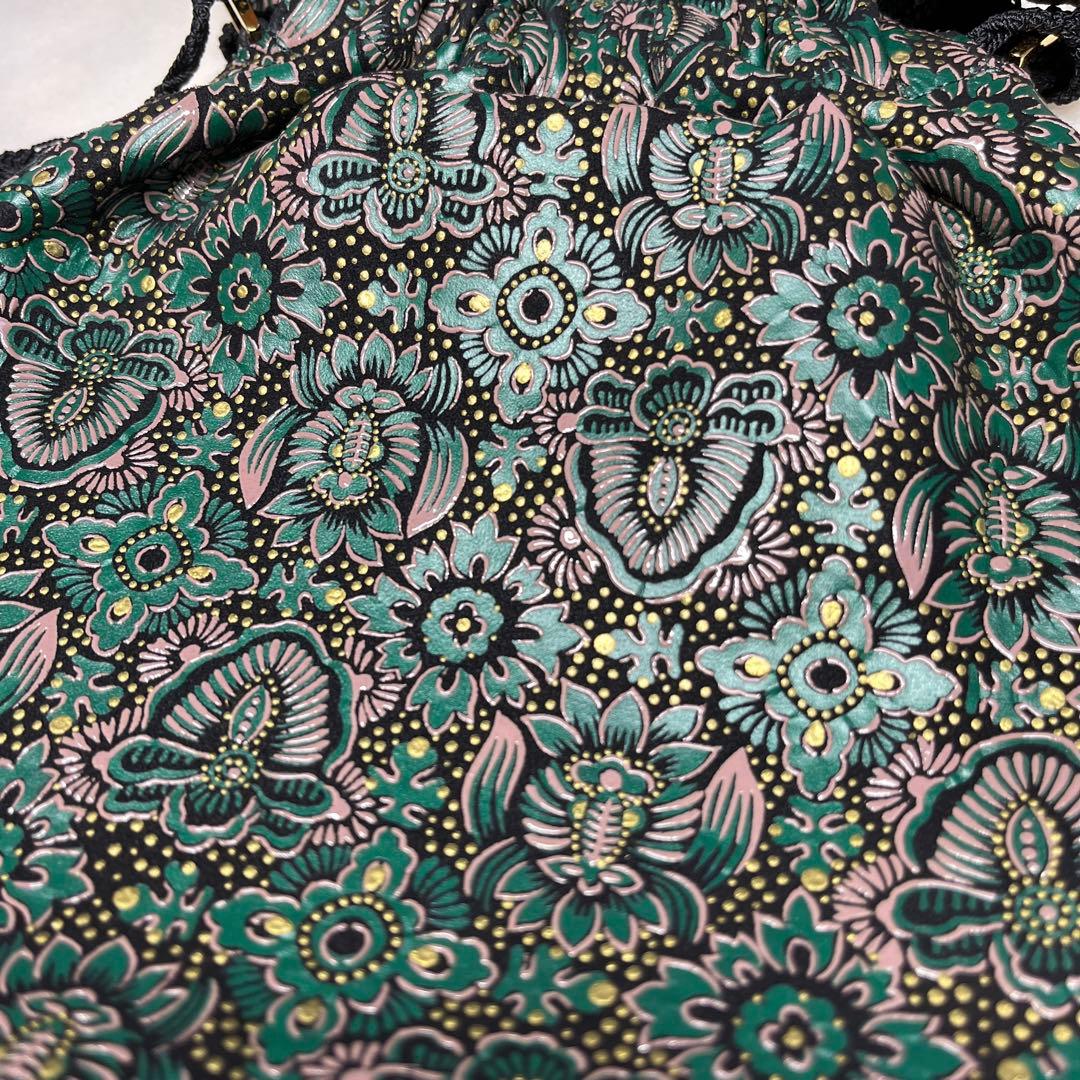 【美品】印傳屋　インデンヤ　巾着バッグ　ポーチ