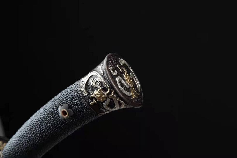 三色銅竜紋刀（魚皮型）模造刀 居合刀 武士道 武具 漢剣 唐刀 龍泉剣 手鍛造