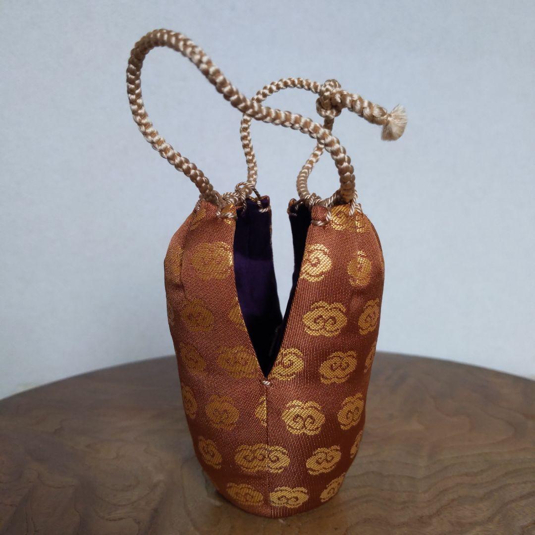 茶入　肩衝茶入　高取焼　高取喜恵　作　仕履付　有栖川紋　大火登金襴　【匿名配送】