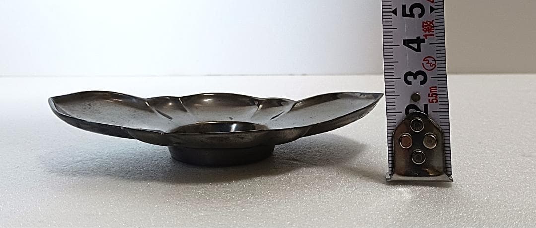 【アンティーク】　古錫 茶托 五客 在銘 乾茂號造　錫　【ヴィンテージ】