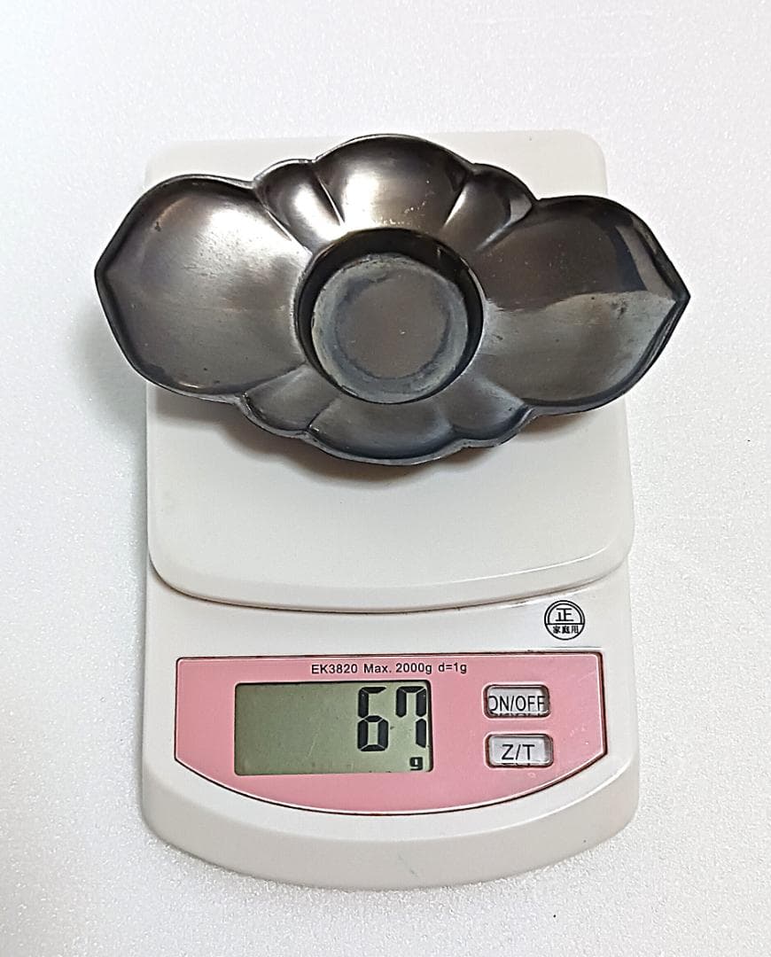 【アンティーク】　古錫 茶托 五客 在銘 乾茂號造　錫　【ヴィンテージ】