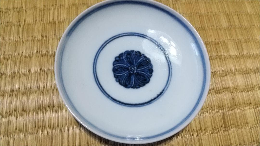 古伊万里　広東碗・蓋茶碗（６客）宝相華・幾何学紋