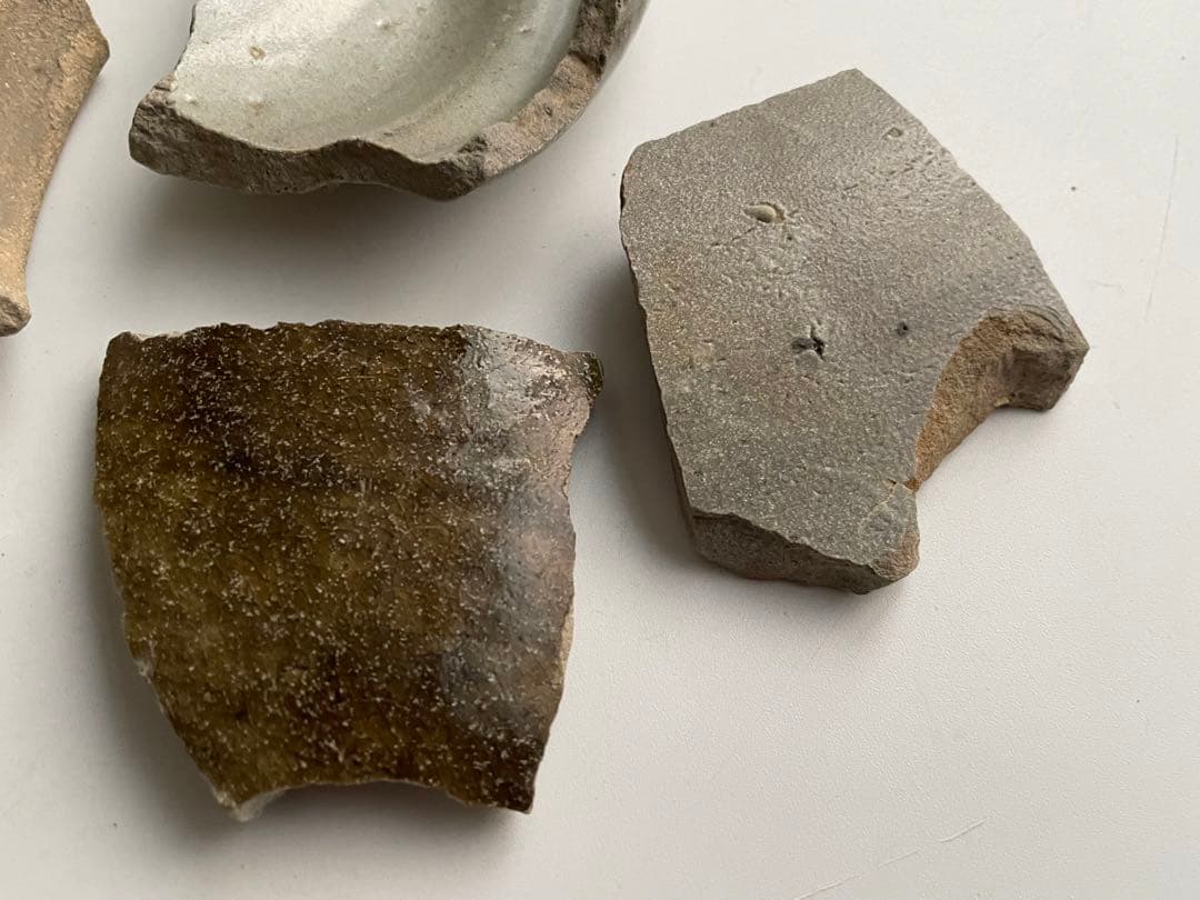 骨董　アンティーク　古唐津　絵唐津　陶片　残欠　焼山窯ほか　叩き技法　出土　発掘