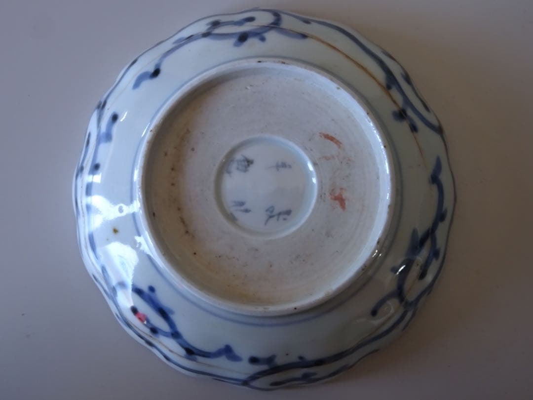 江戸時代　後期　古伊万里　松竹梅　蛸唐草文　膾皿　5客　なます皿　向付　取皿