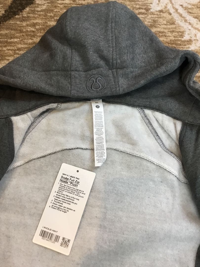 LULULEMON SCUBA 灰色　サイズM/L