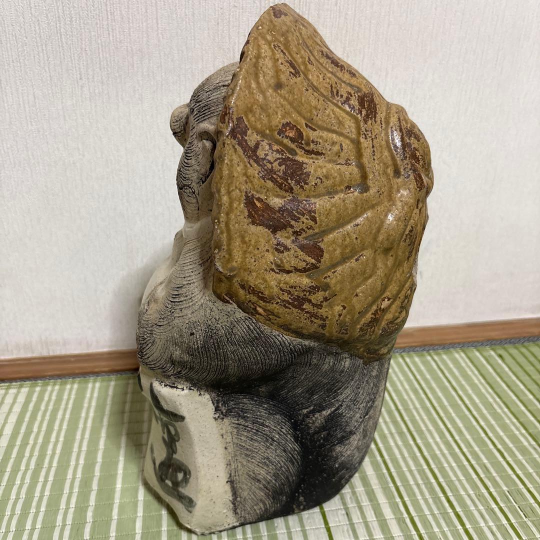 信楽焼　白　たぬき　狸　焼き物　ホワイト　2代　38cm 陶芸　工芸品　置物
