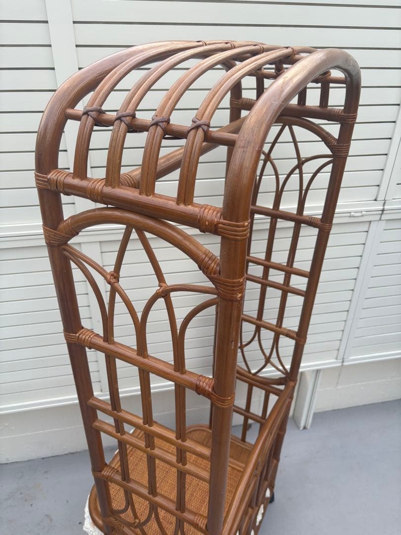 籠製　ラタン　チェスト　ハンガーラック