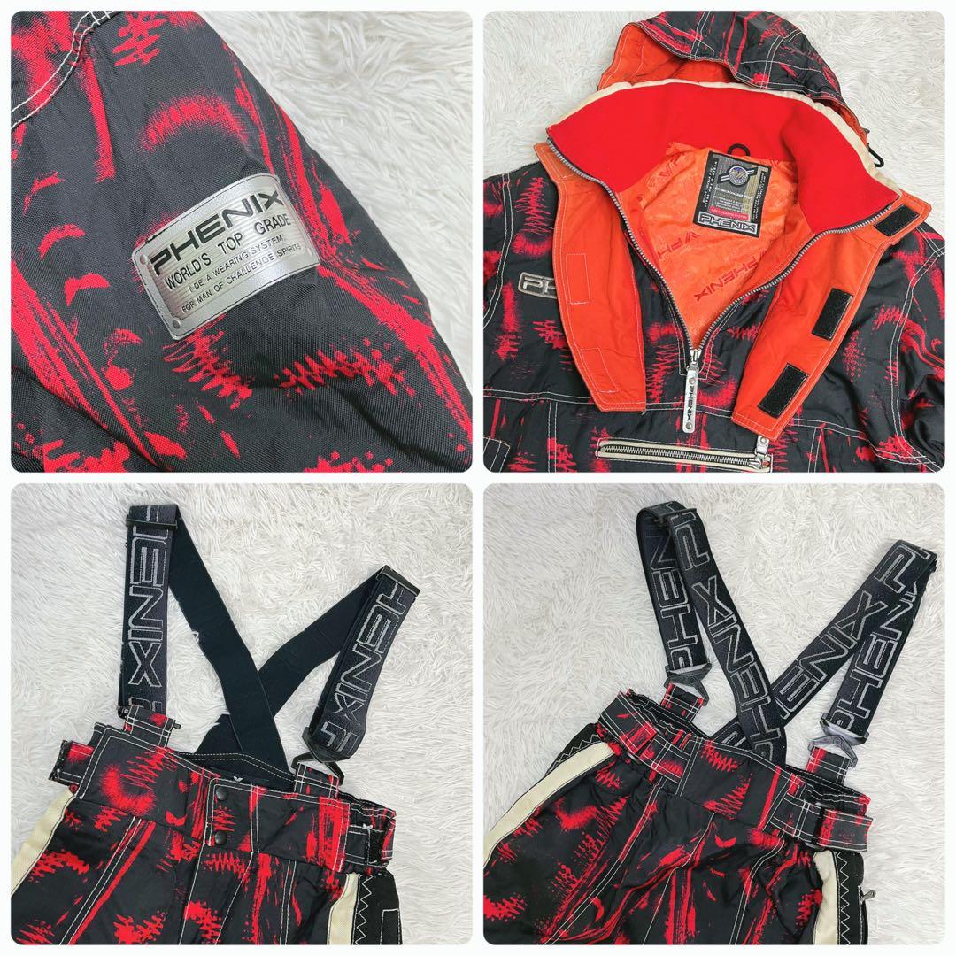 レトロ 90s フェニックス スキーウェア 上下M レッドブラック スキースノボ