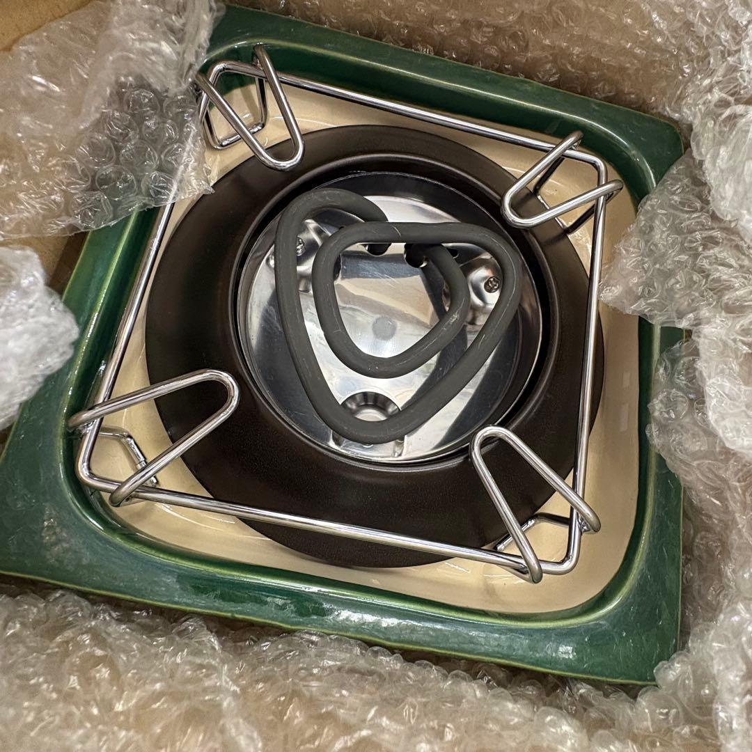 新品 野々田 卓上江戸火鉢 織部 卓上電熱器 卓上ミニコンロ 電気コンロ