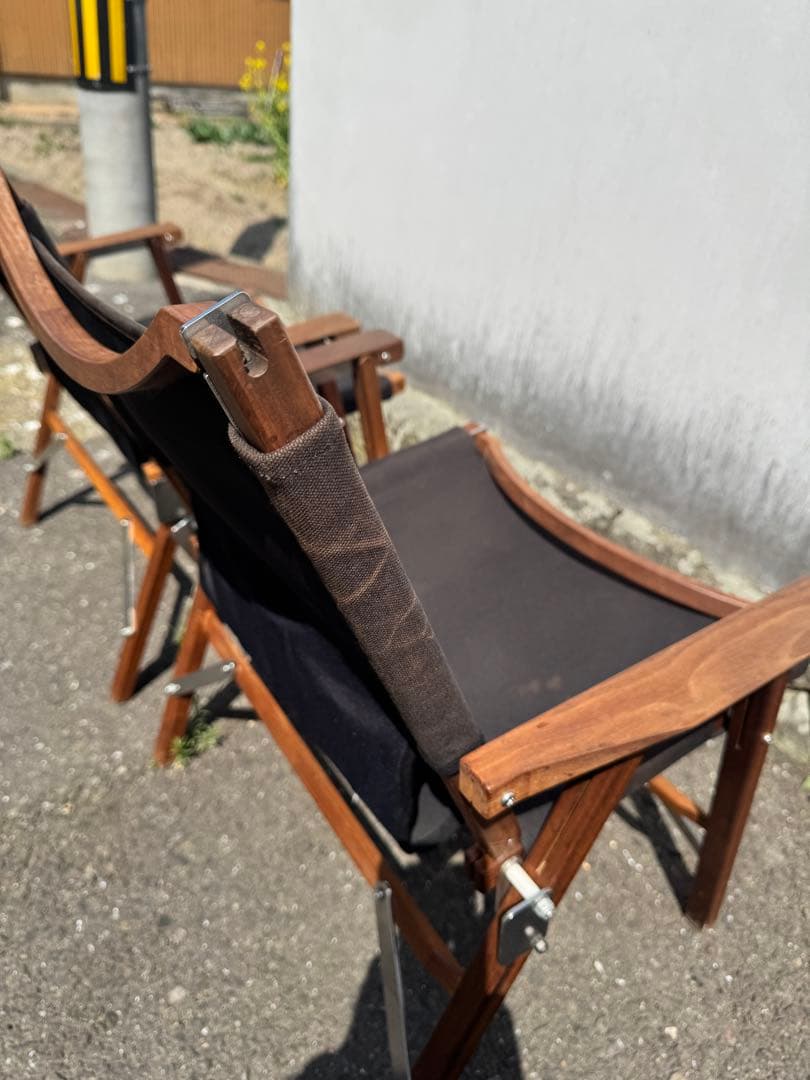 キャンプオンパレード　コンダクターズチェア2脚セット　帆布シート　収納袋付き