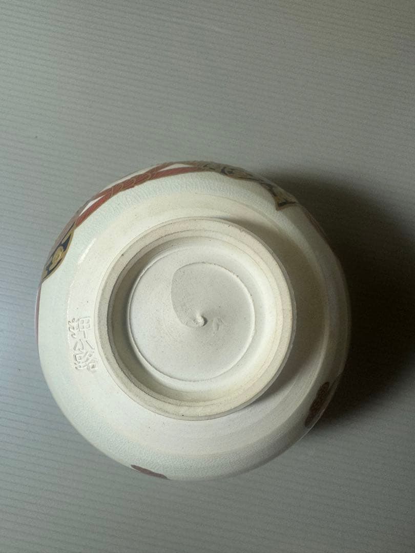 2322 粟田庄左エ門 押小路窯　色絵　茶碗