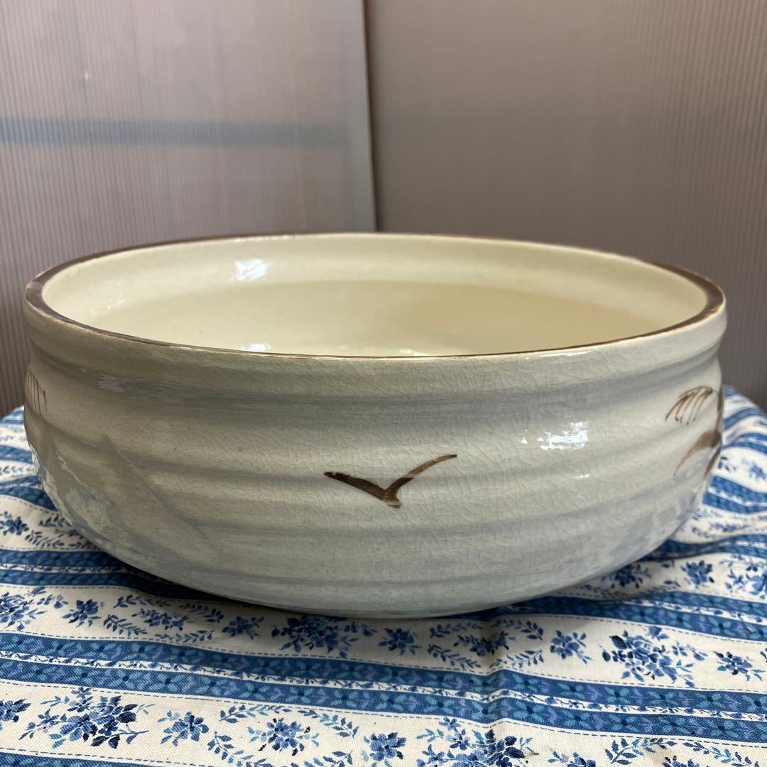 骨董品　茶道具　水差　志野平水指　掻合塗割蓋　加藤五陶　造　共箱　S460HMS