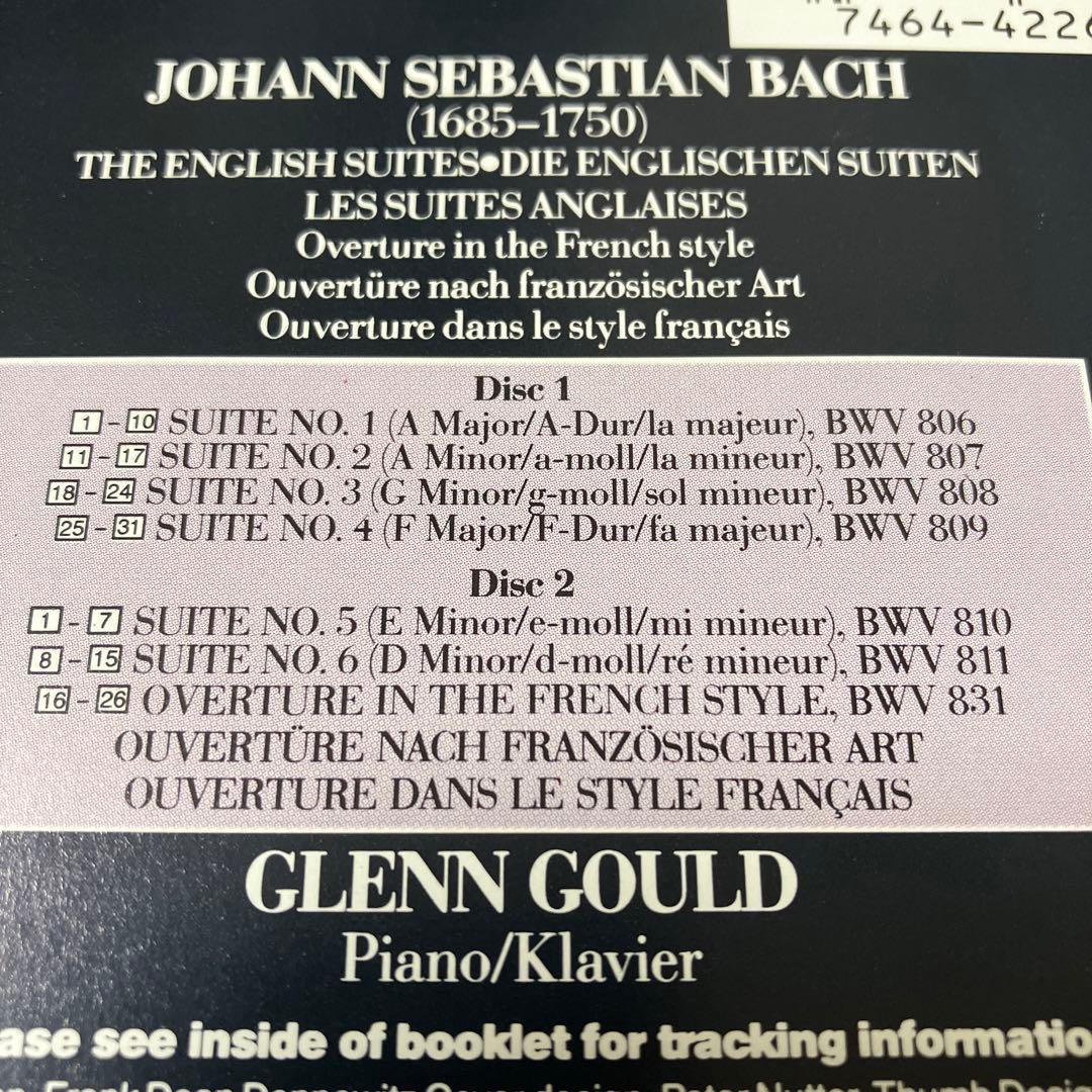 【売約済】グールド／バッハ:イギリス組曲(全6曲) 2CD