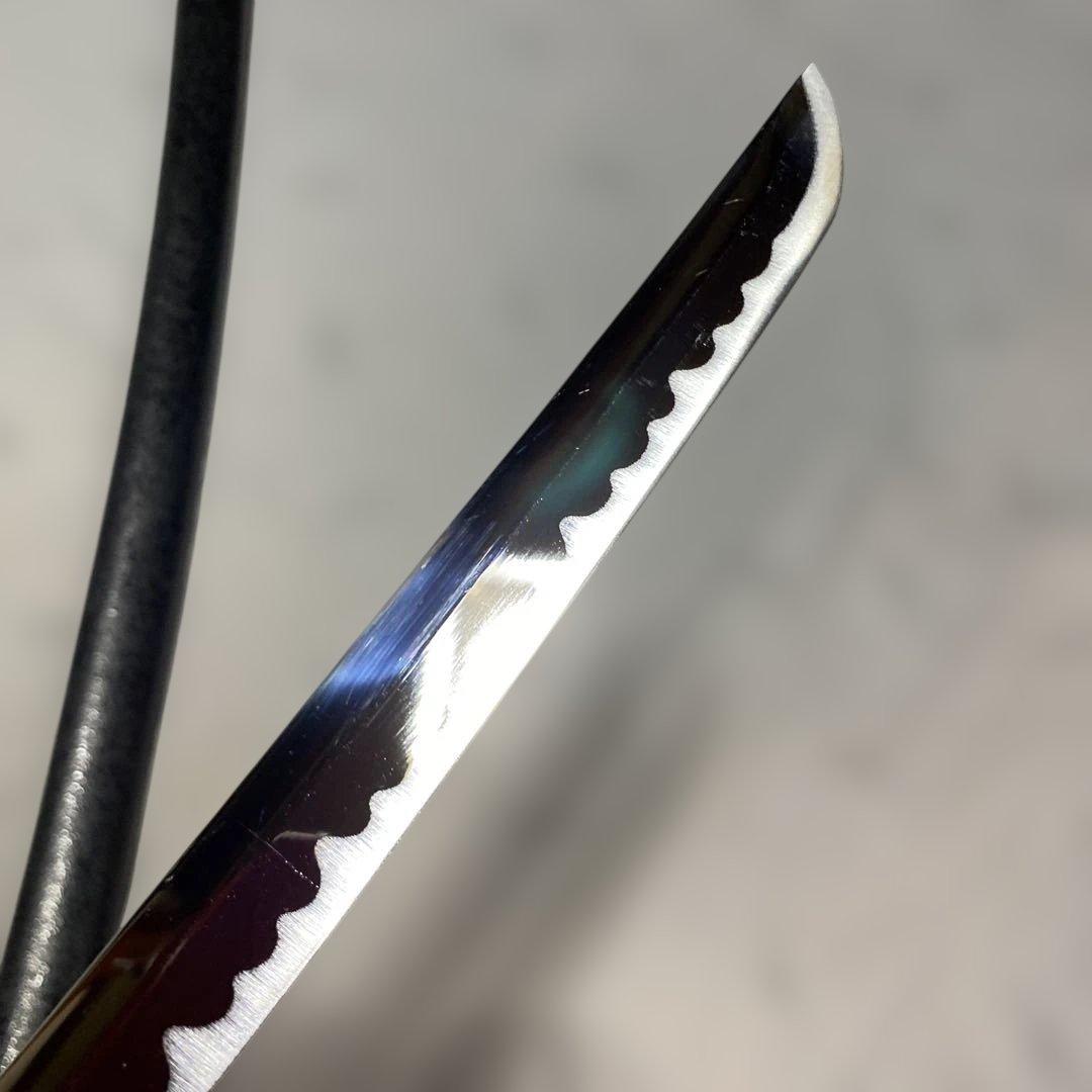 格安模造刀大刀 濃緑柄 波絵透し丸鍔 黒梨地鞘