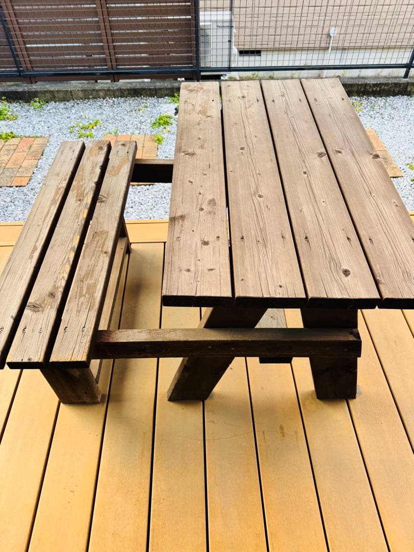 福岡発 アウトドア 手作り テーブル チェアセット 食卓机 椅子 木製