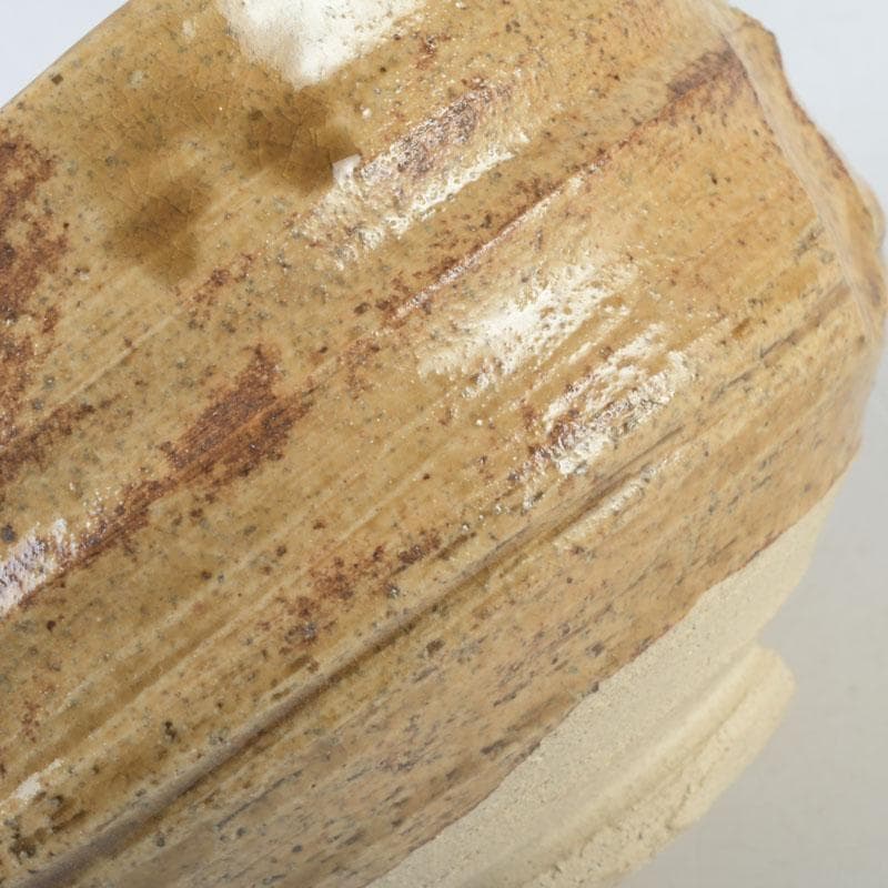 北大路魯山人作　黄瀬戸　茶碗　銘栄光　仕覆付　紫野　立花大亀極め箱　V　9874