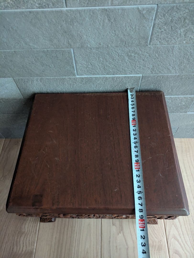 花台 木製 彫刻 飾り台 アンティーク調 アジアン家具　猫脚