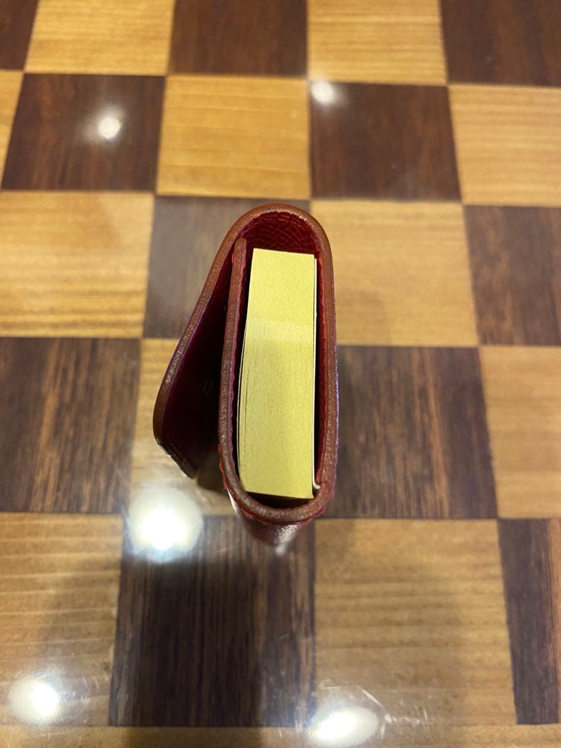 美品 箱付き エルメス ポストイット 文房具 付箋 メモ レザー 赤