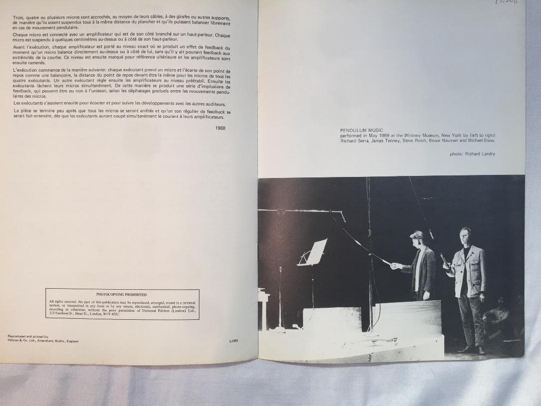 Steve Reich のSong Collection 5 Score