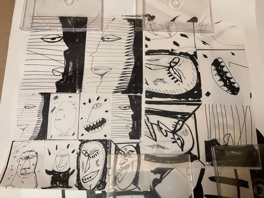 大竹伸朗★直筆サイン、ドローイング入りポスター★裏面にもドローイングあり