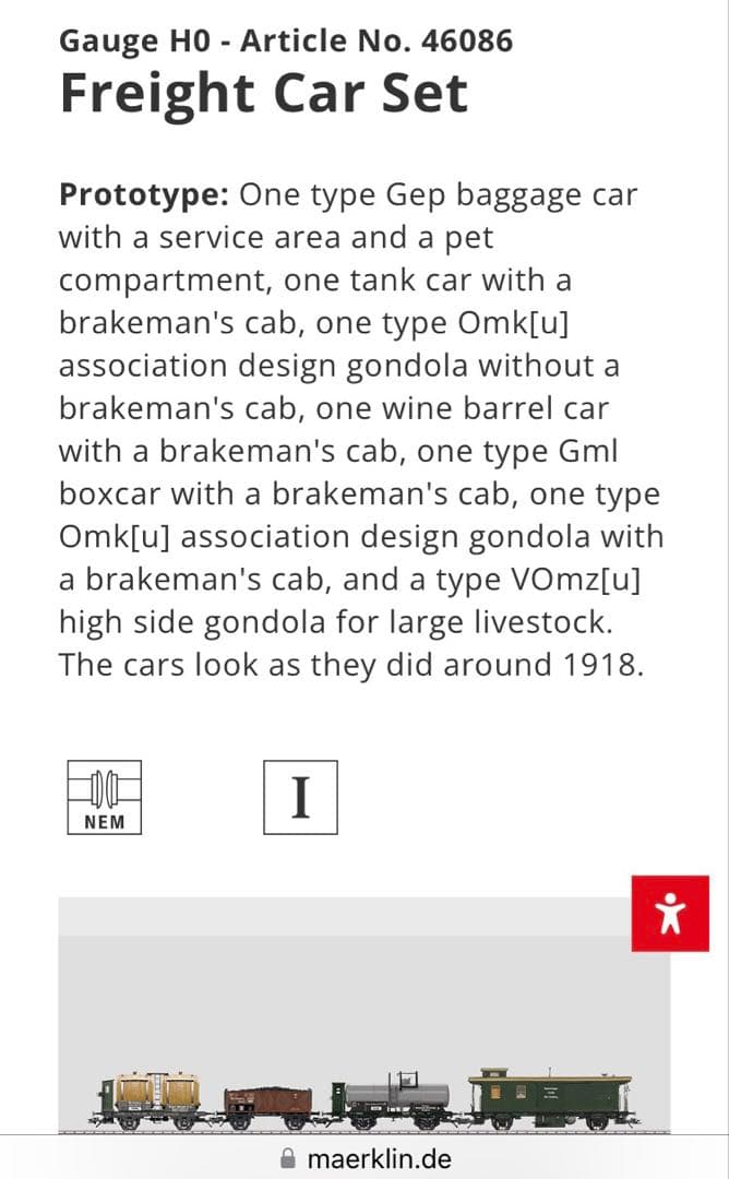 メルクリン HO 46086 貨車セット