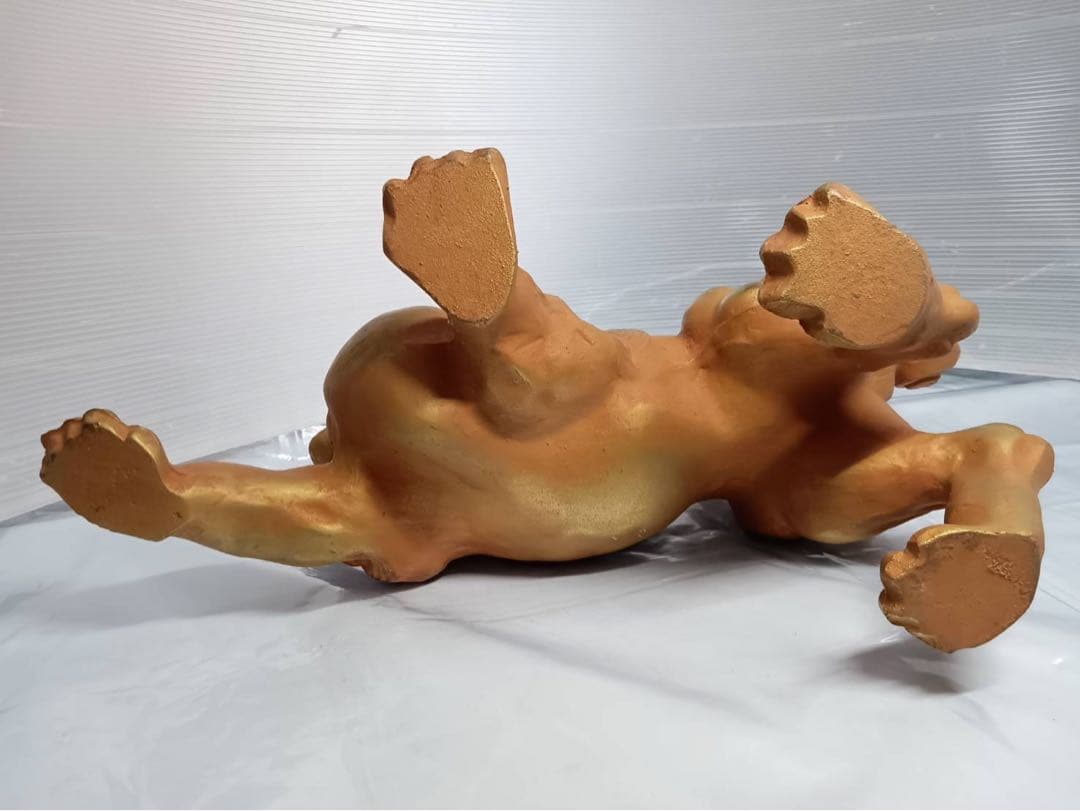 ぼたん獅子 唐獅子牡丹 城峰作 置物 縁起物 骨董品 最強の守護と富貴