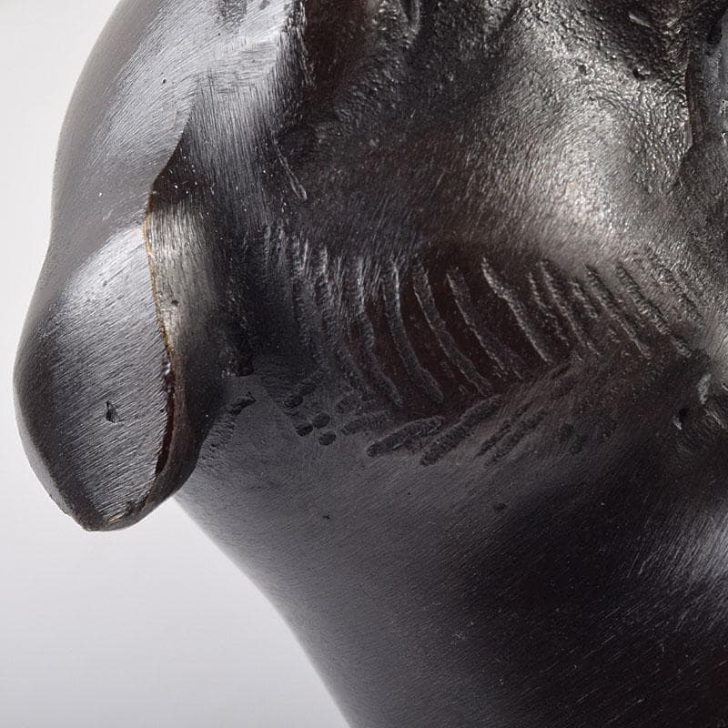 金工師　秀山作　鋳銅　戯れる子犬　置物　共箱　M　R9214