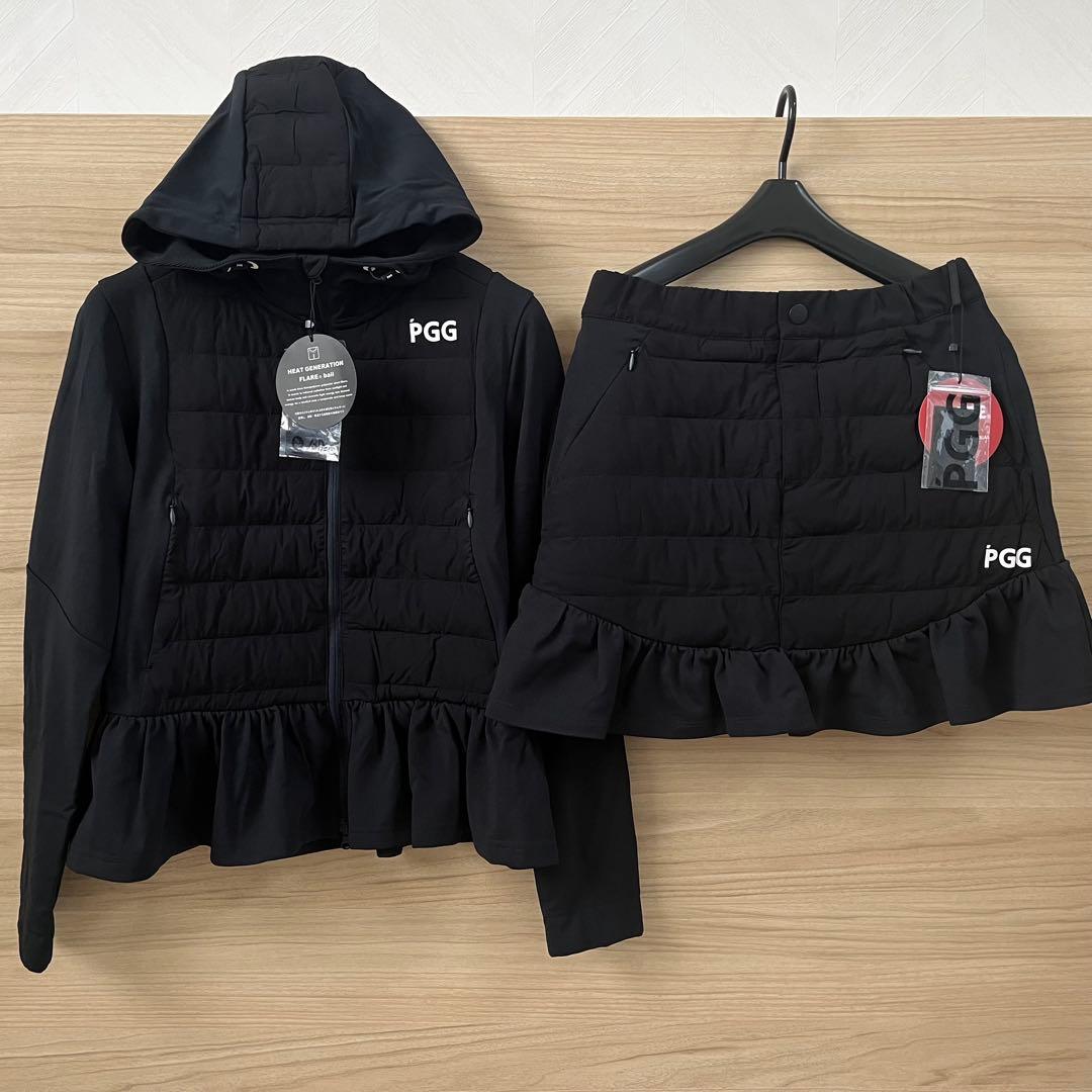 新品★84,700円 PGG パーリーゲイツ 中綿セットアップ 黒系ネイビーＳM