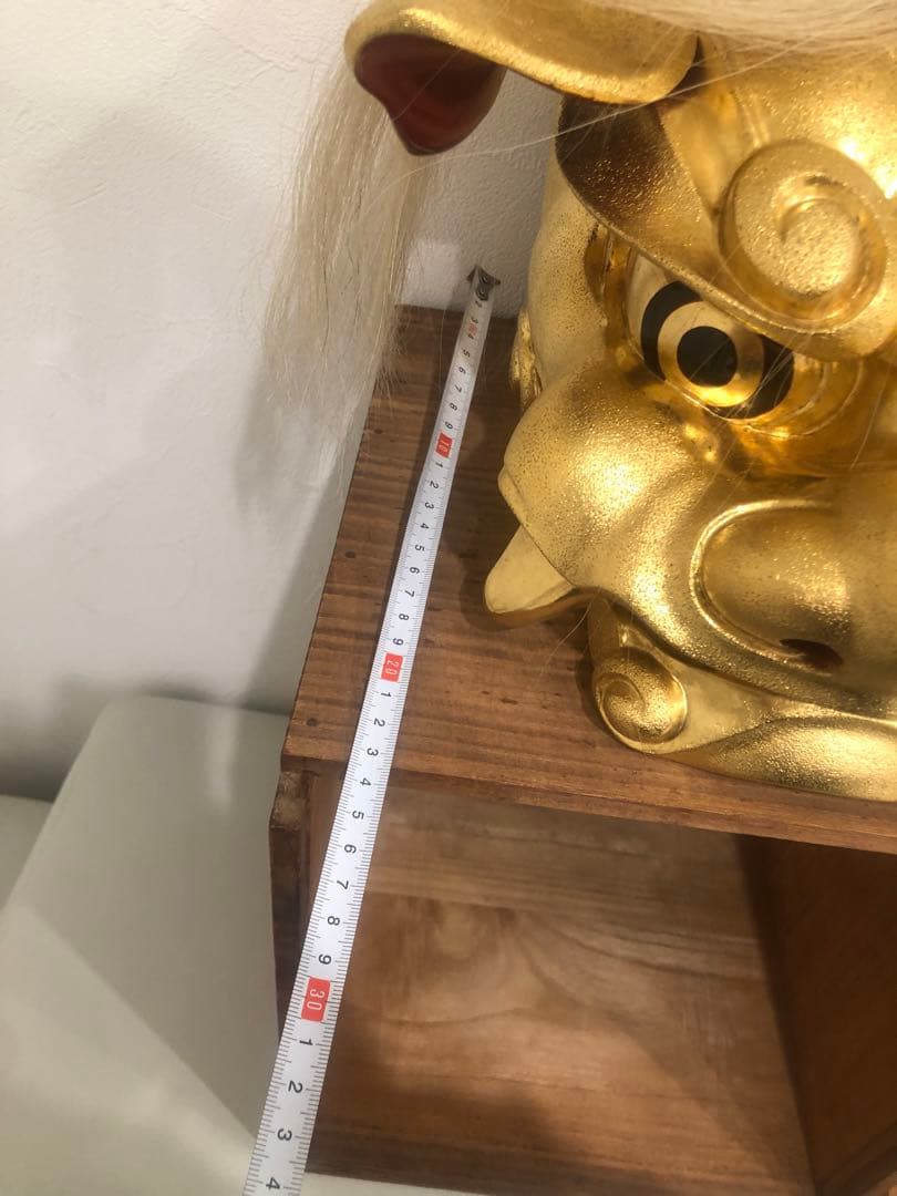 獅子頭　『一夢』　横山一夢　在銘　共箱　縁起物　魔除け　正月　金獅子