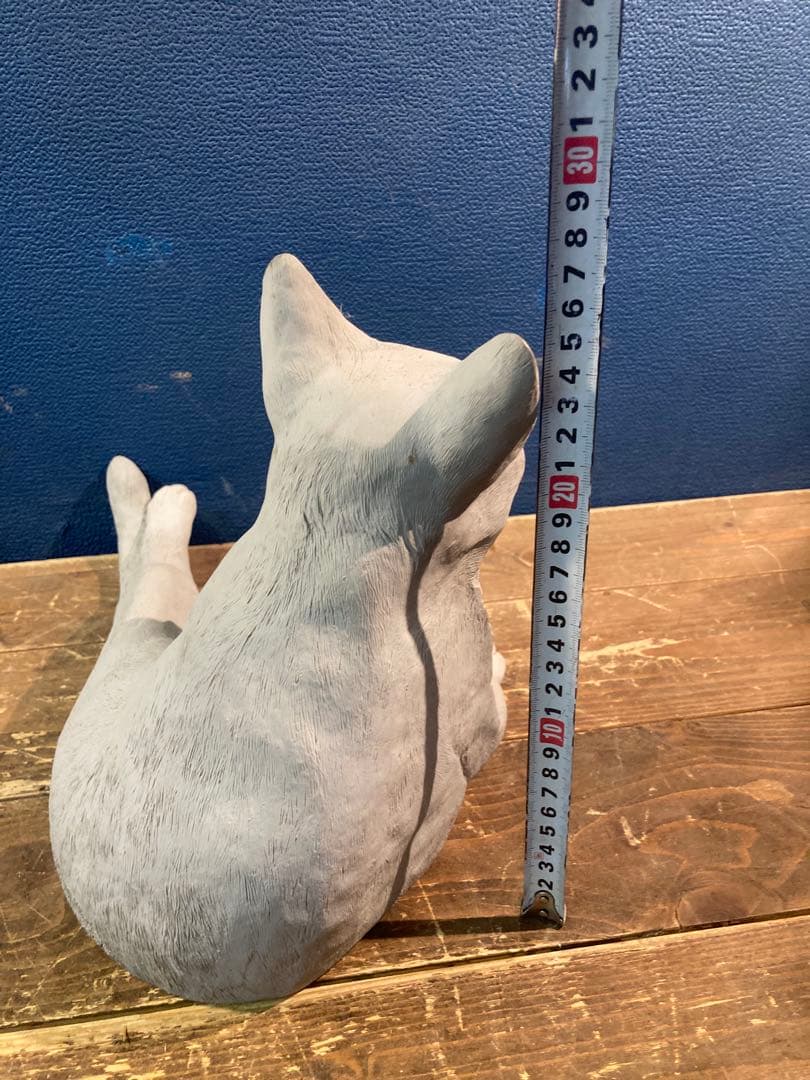 猫　白猫　アンティーク調　ガーデン雑貨　ガーデニング雑貨アンティーク　オブジェ