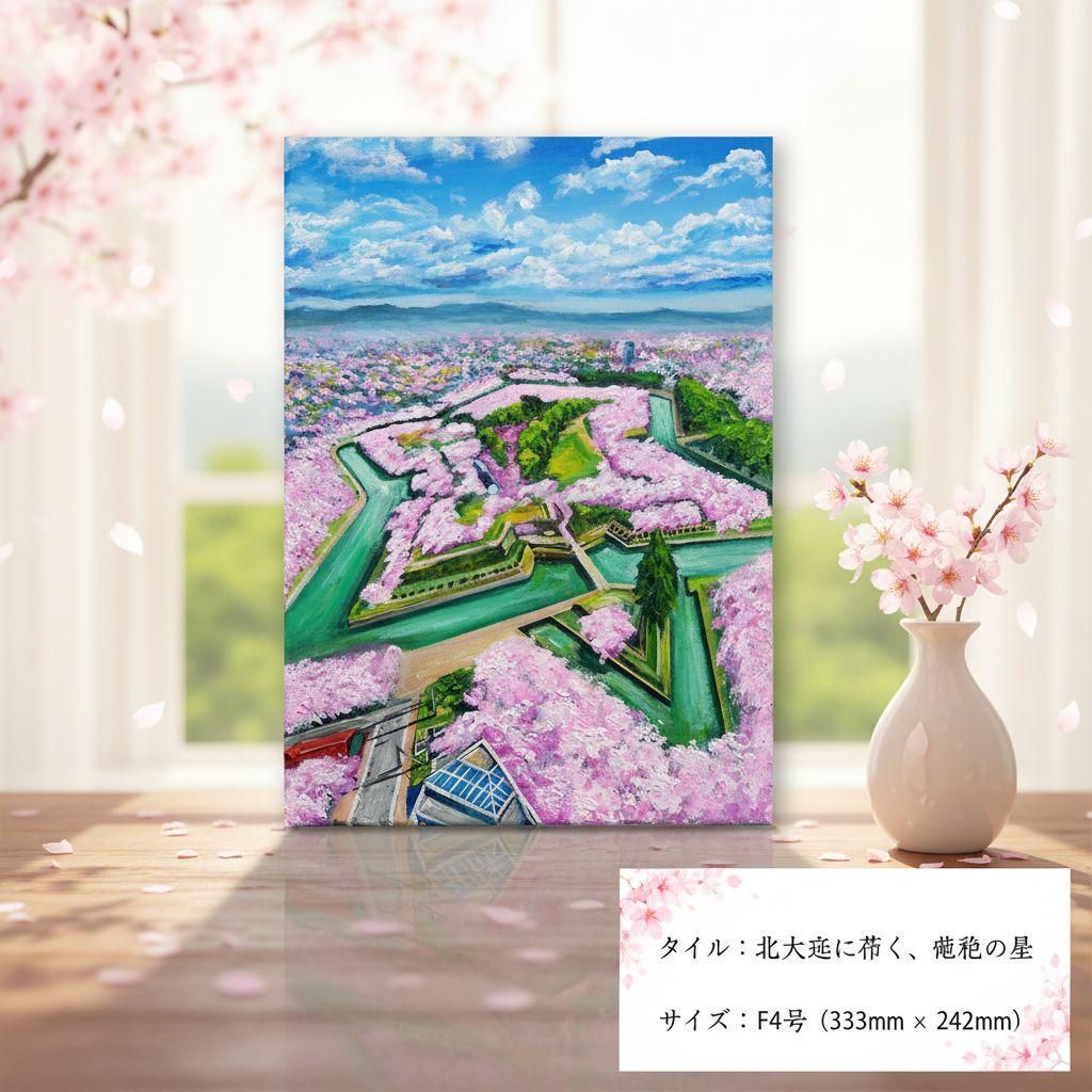 油絵 油彩 油彩画 絵 絵画【五稜郭の春】