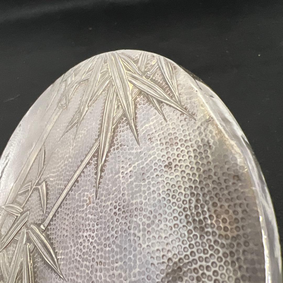 専用　sterling刻印　竹図手鏡　440g 東Y7-1223☆2Fトコチサ