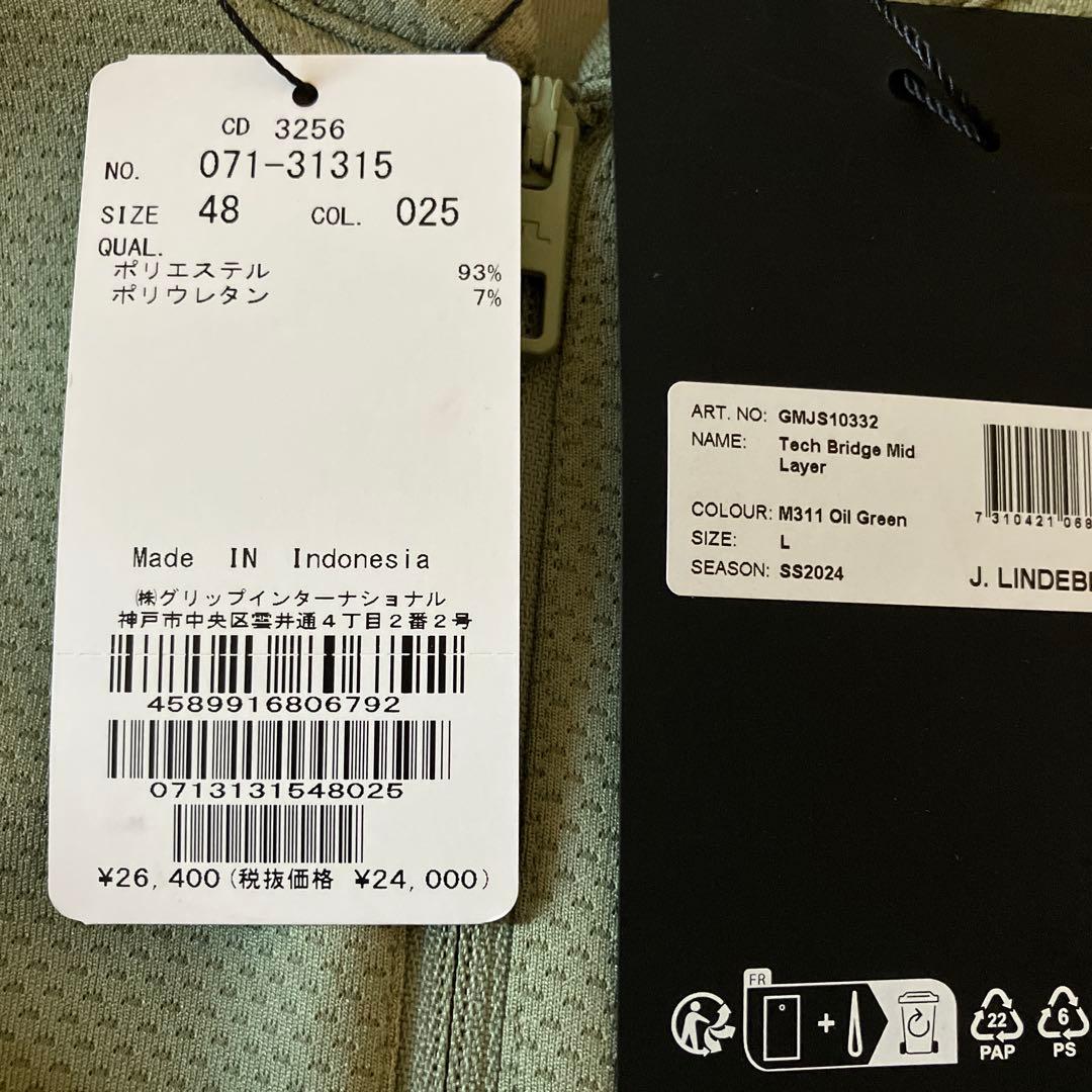 【新品】J.RINDEBERG／長袖／Ｌ(48)サイズ
