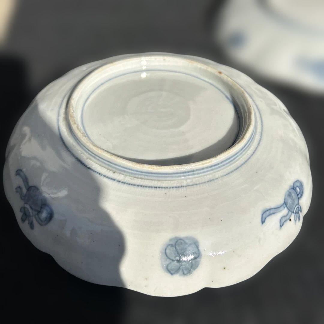 古伊万里　染め錦金彩皿　7寸×2枚。