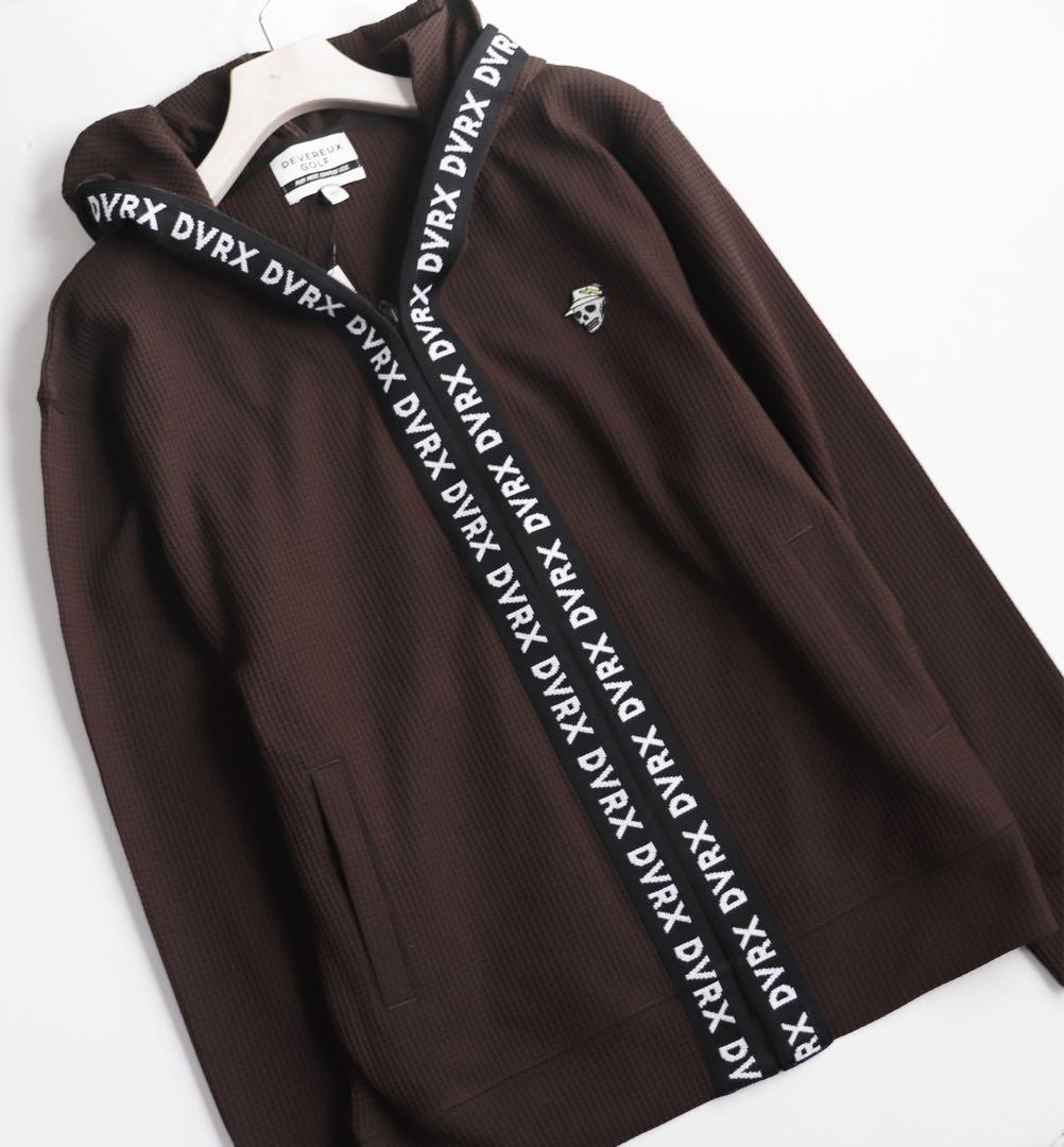 《デヴァローゴルフ》未使用 ビッグロゴ 凹凸ワッフル生地 フーディブルゾン XL