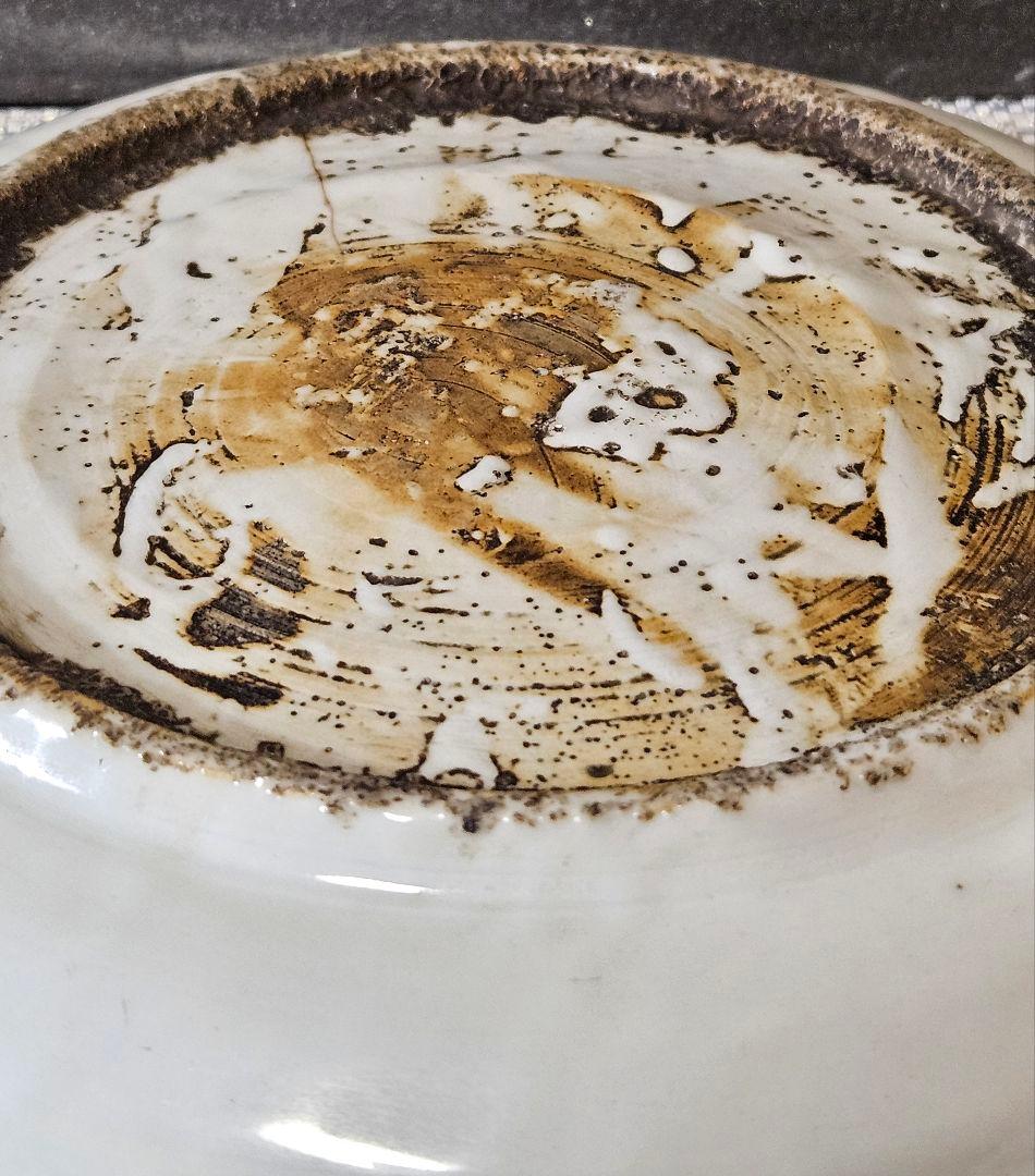 【本物保証❗️】中国古陶磁器　明朝末期　古染付　呉須皿　竹に牡丹に尾長鳥図　兜皿