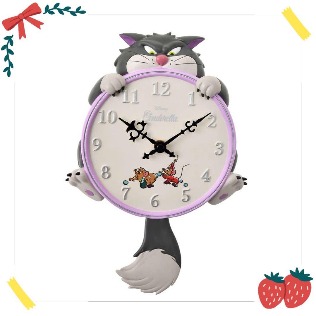 ディズニーストア　ルシファー　掛け時計　時計　シンデレラ　ジャック＆ガス