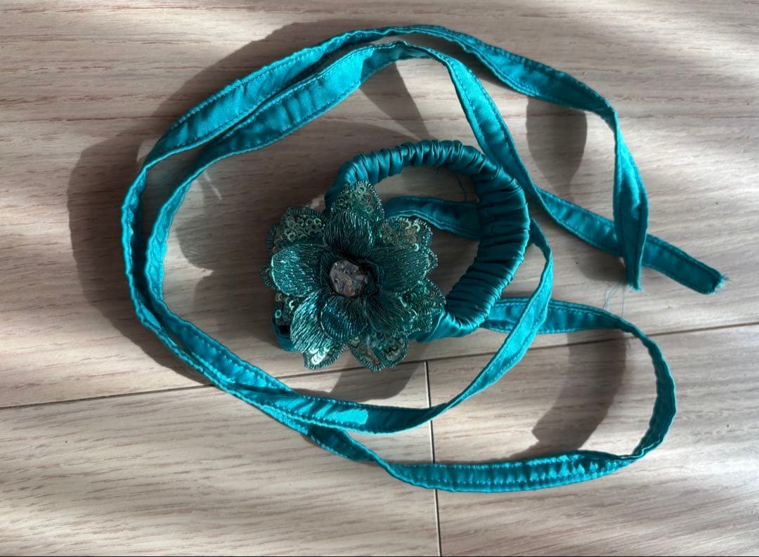 美品　エジプト製オリエンタル衣装　Magicシリーズ　ターコイズ　セットアップ