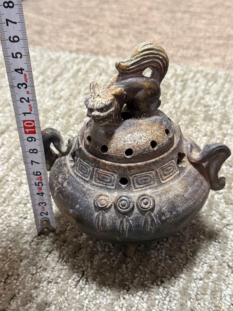備前焼 獅子摘 三足 香炉 香道具茶道具文房具仏教美術