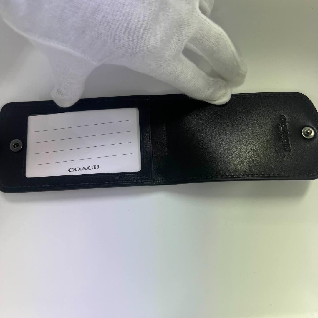 COACH ネームタグ シグネチャー ラゲッジタグ チャコール
