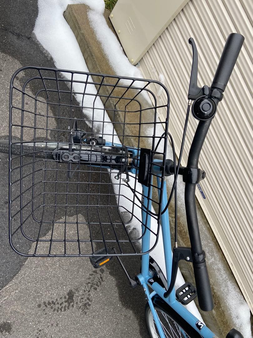 ブルーグレー シティサイクル 27インチ 前バスケット付き