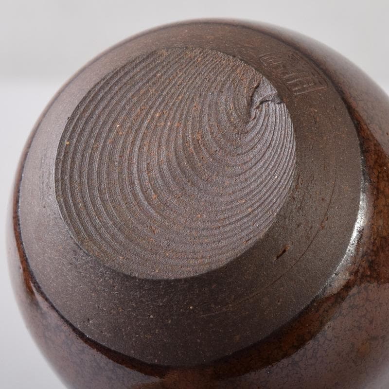 茶道具　平安　笹田有祥作　摸　六祖　茶入　仕覆付　共箱　V　7870