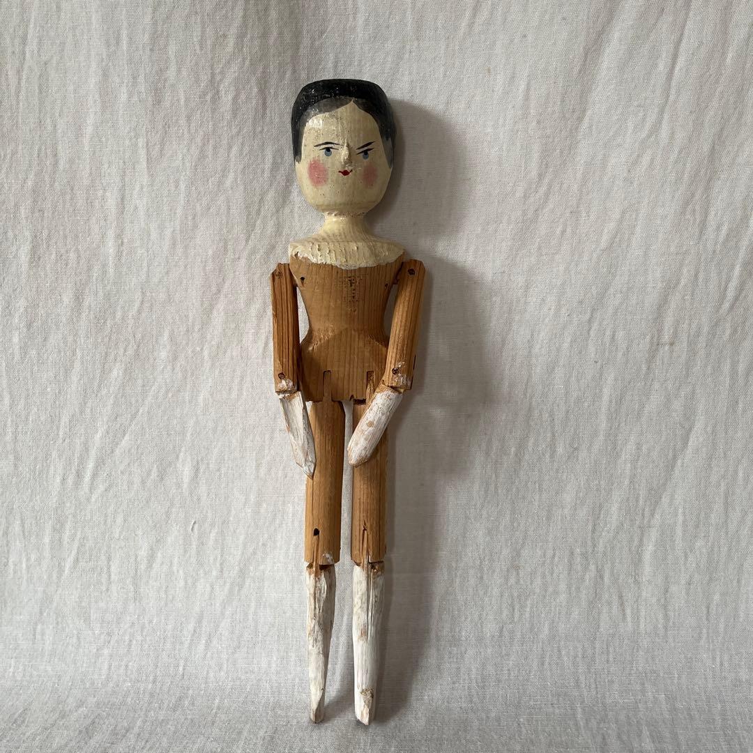 アンティーク　ペグドール　ウッデンドール