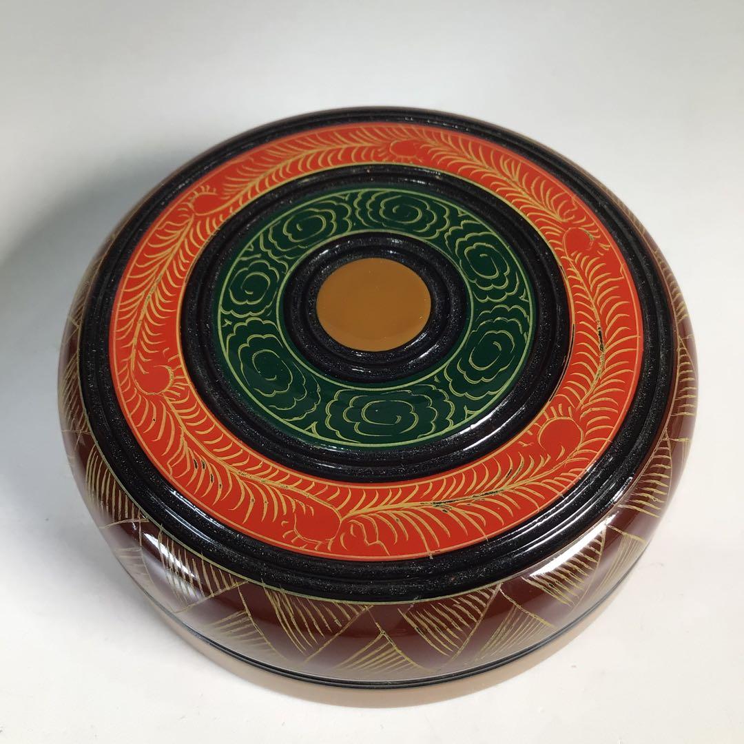 Ｎ３６９　棗　『道場宗廣作』『八幡宗豊　箱書』『独楽塗』『大棗』　共箱　茶道具