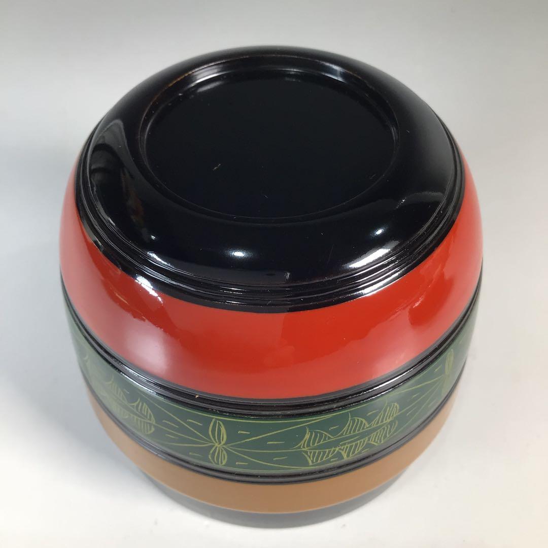 Ｎ３６９　棗　『道場宗廣作』『八幡宗豊　箱書』『独楽塗』『大棗』　共箱　茶道具